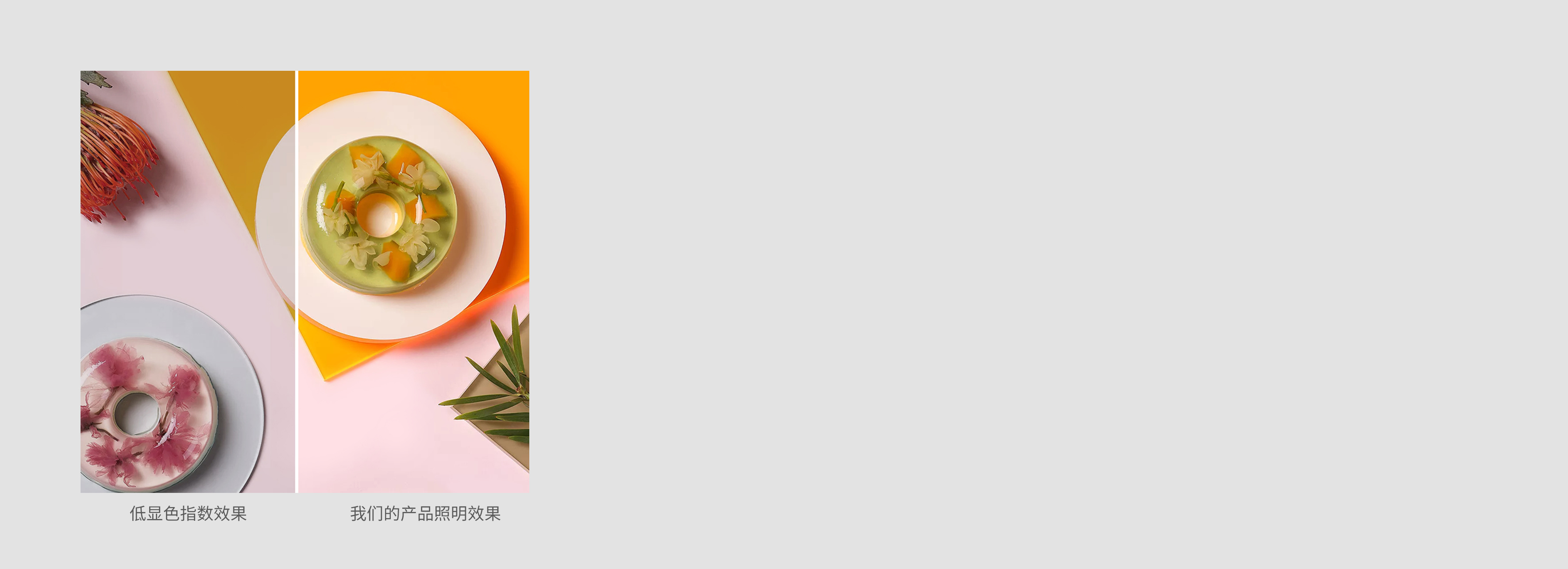 真實靚麗
 顯色指數(shù)Ra≥80，接近自然...