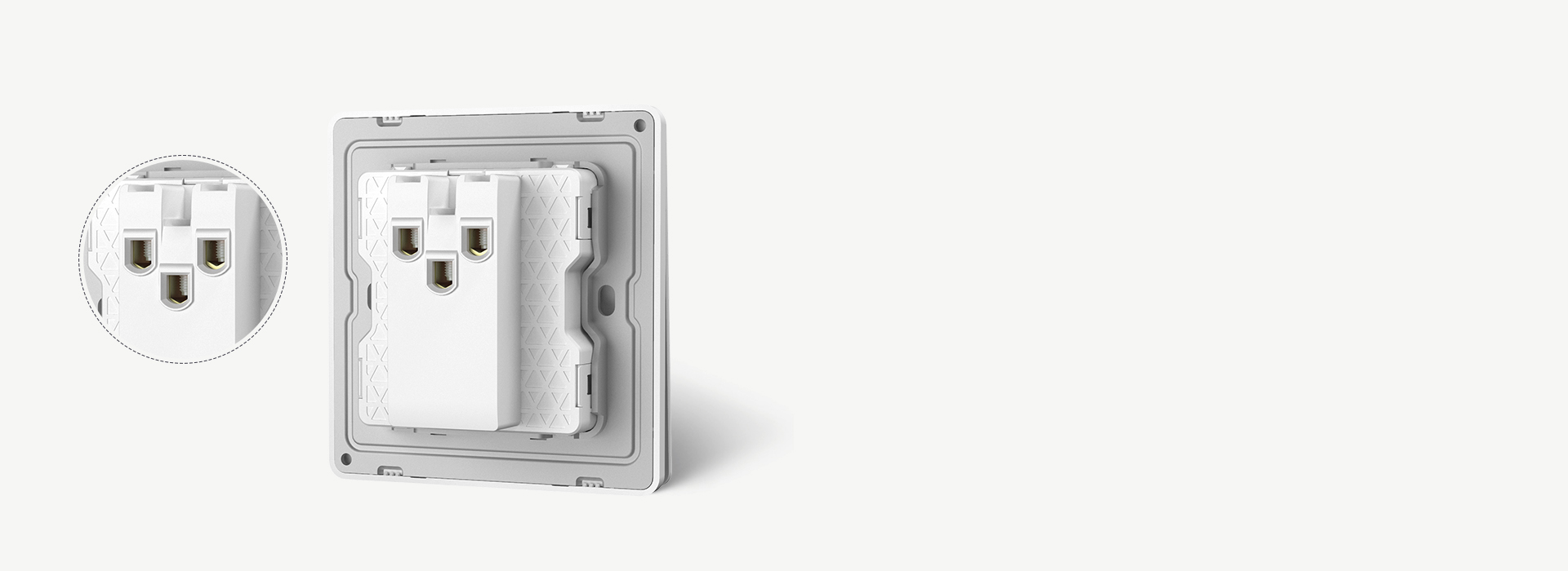 免跳線結(jié)構(gòu)設(shè)計
 多位單控開關(guān)采用一拖二...