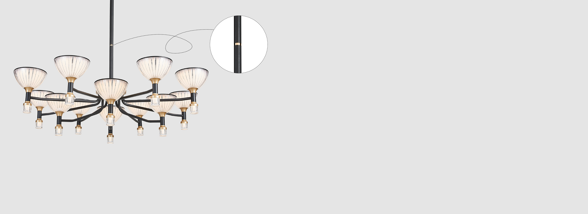 可調節吊桿，適配不同層高
 正泰照明吊燈...