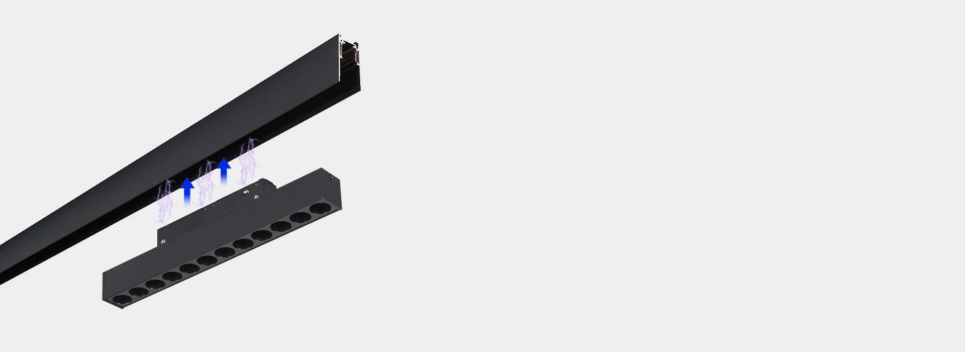 強力磁吸，安裝輕松
 內(nèi)置強力磁鐵，燈具...