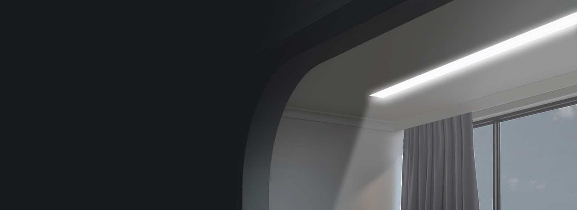 線型LED燈，照亮整個陽臺
 極簡線形照...