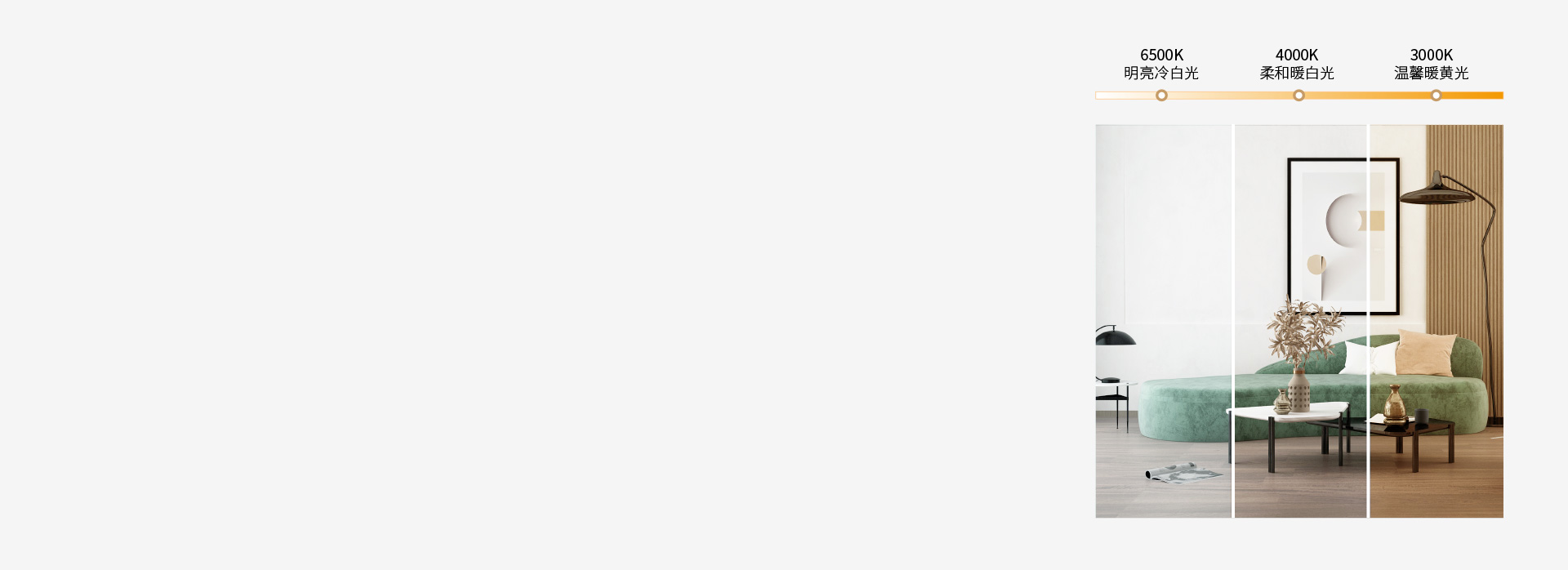 三色調光，營造多種照明氛圍
 三色分段，...