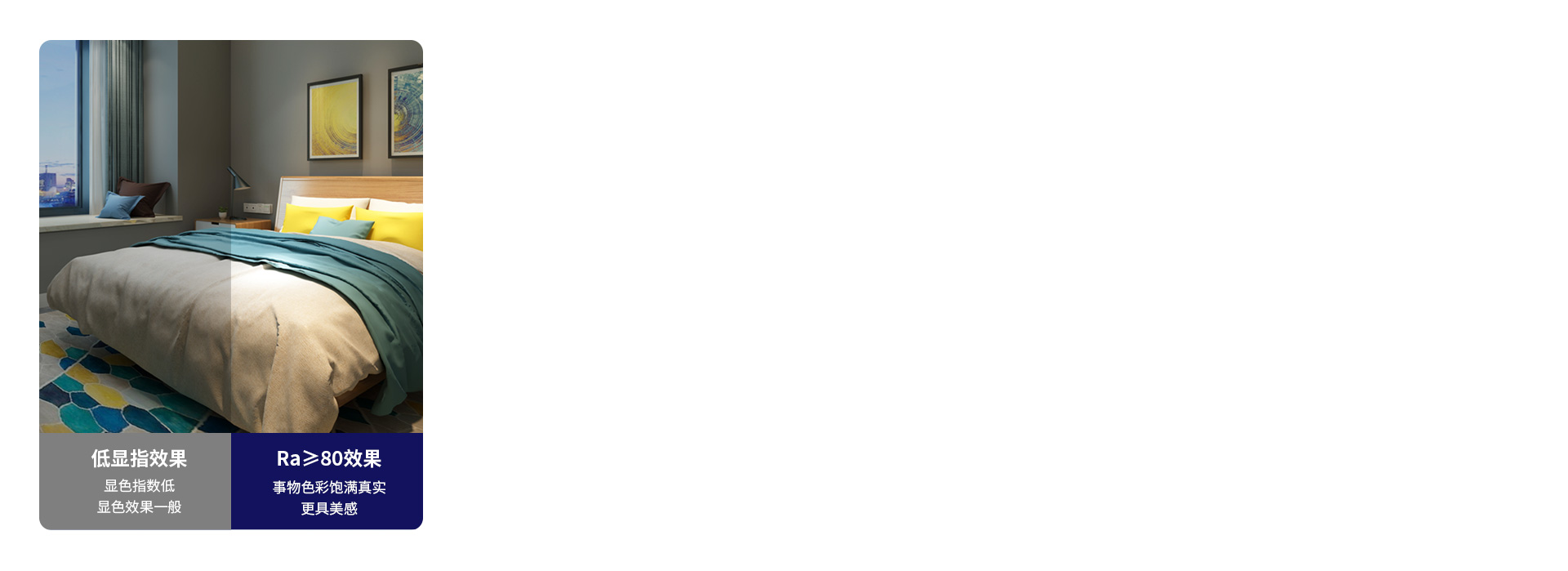 Ra≥80，照出事物本真色彩
 光線下事...