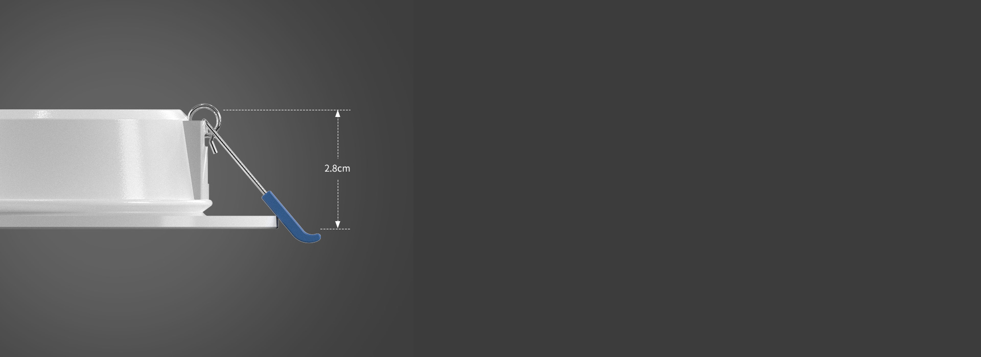 2.8cm纖薄燈體，小空間一樣輕松安裝
...
