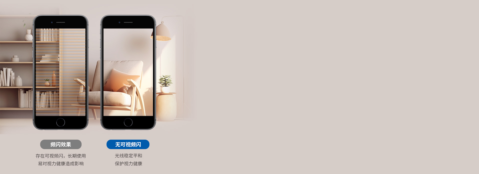 無可視頻閃，保護(hù)視力健康
 采用智能恒流...