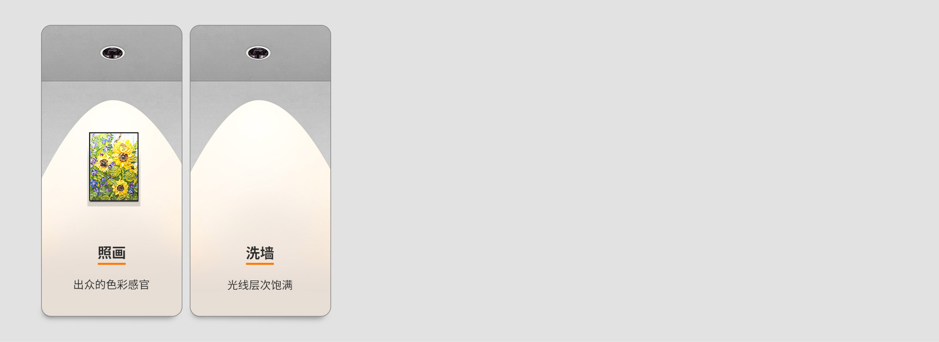 45°光束角柔美動人
 洗墻照畫質(zhì)感出色...