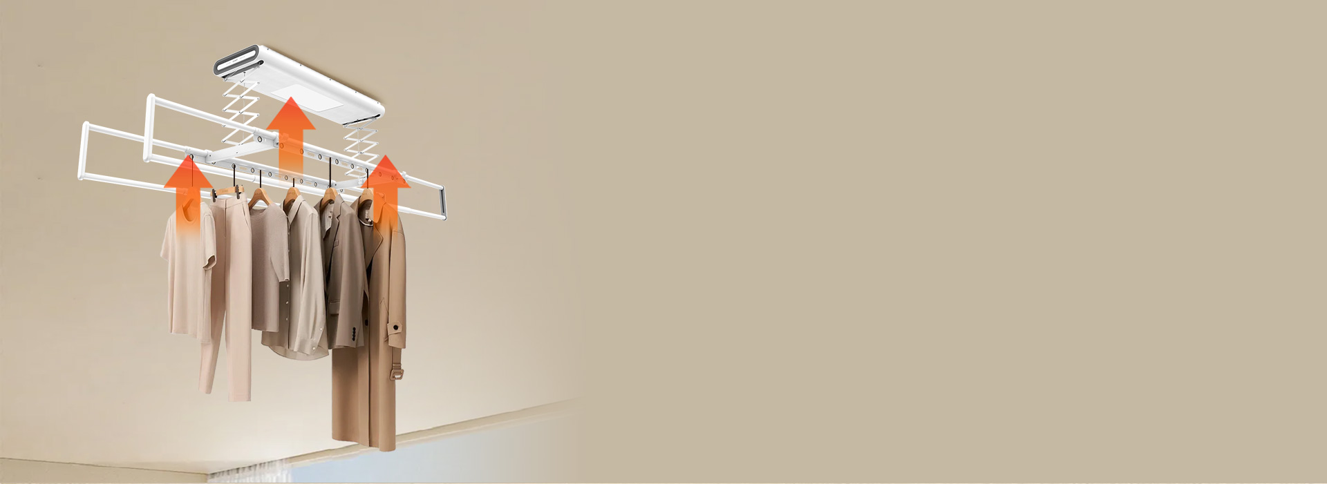 輕抬自上升，晾衣更輕松
 晾完衣物后，用...