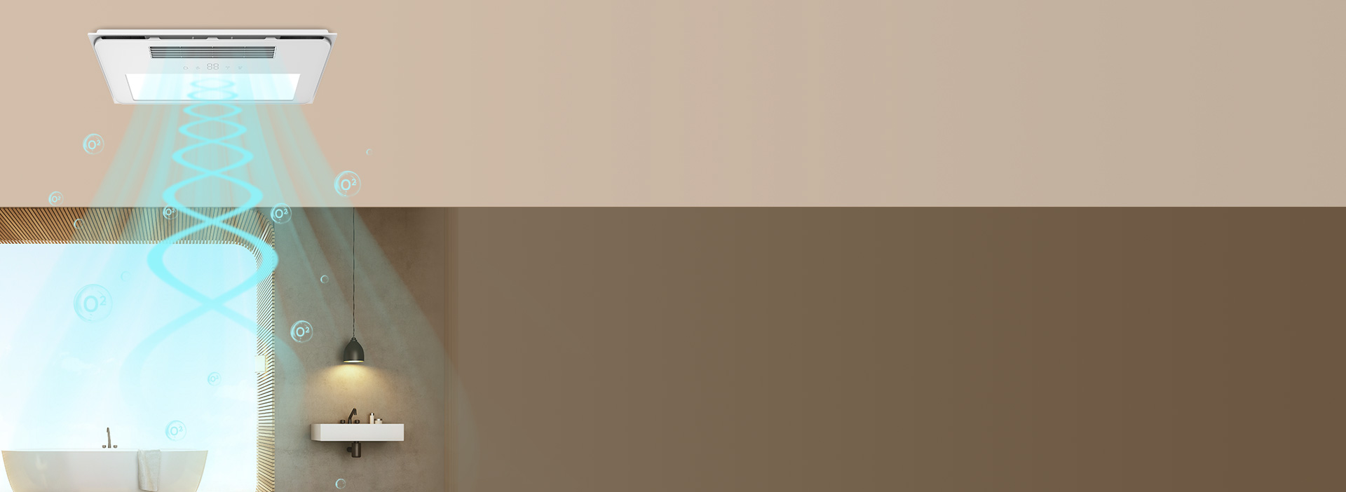 有氧沐浴，呼吸更暢爽
 一鍵有氧沐浴模式...