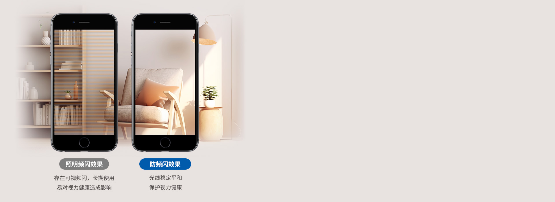 無可視頻閃
 采用智能恒流驅動，出光穩定...