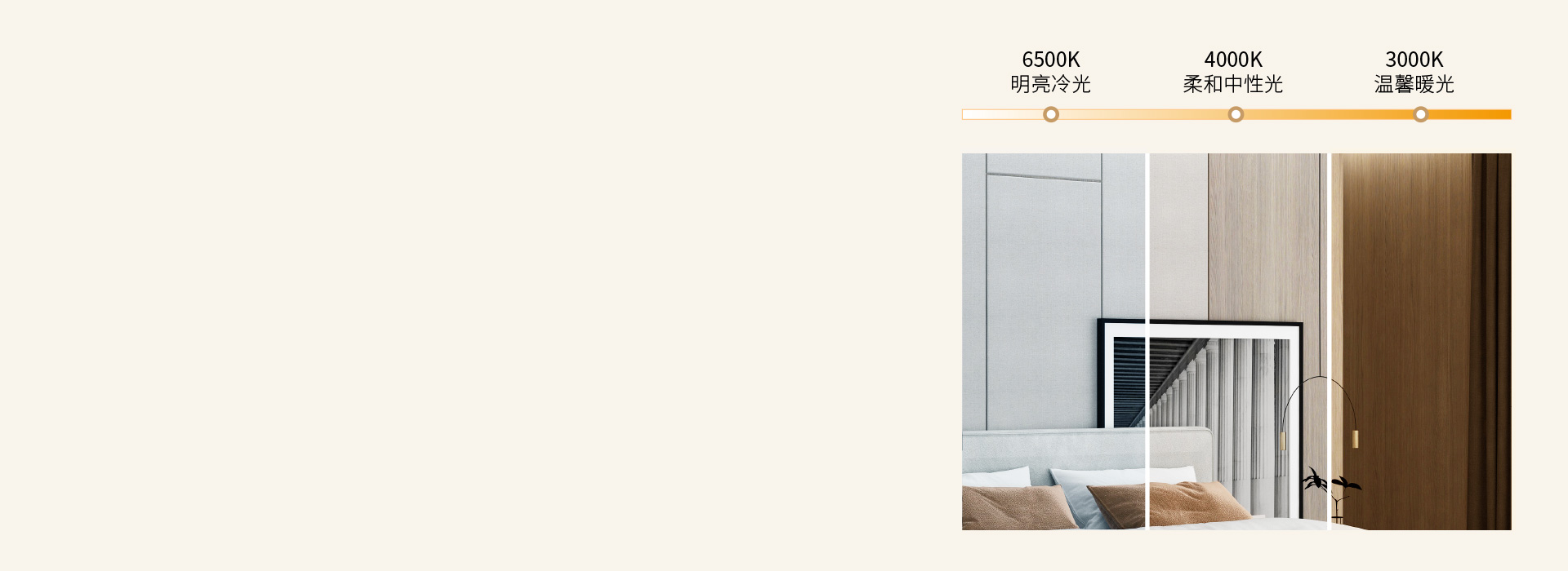 個性化照明氛圍
 三色變光，可根據需要隨...