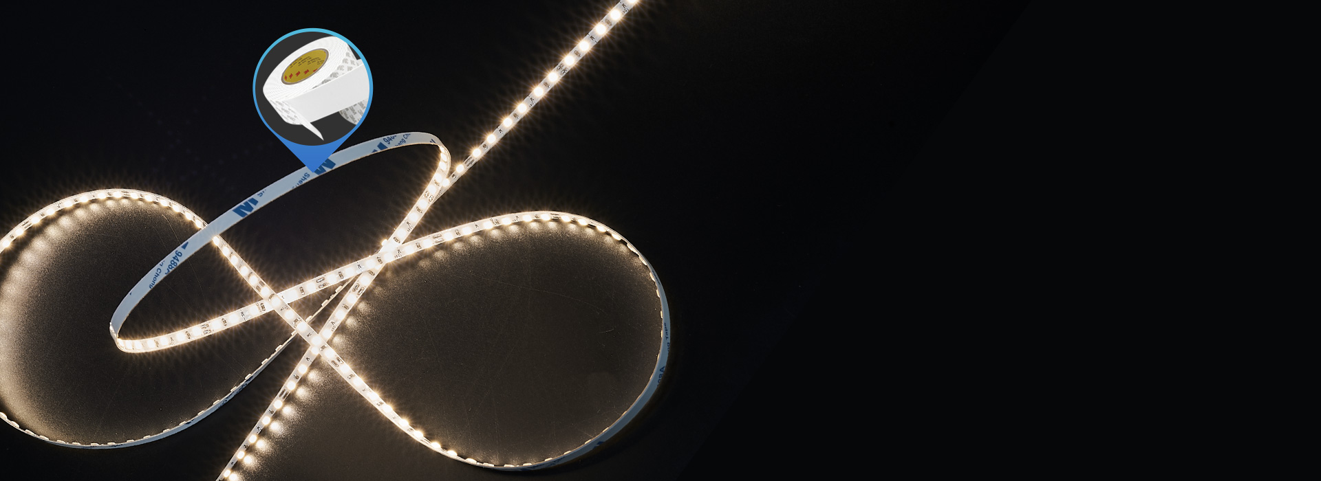 自帶背膠，安裝方便
 裸板燈帶，自帶強力...